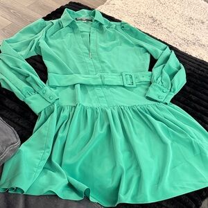 Karl Lagerfeld Green Long Sleeve Dress